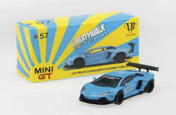 Mini GT  LB Works Lamborghini Aventador blau 1:64